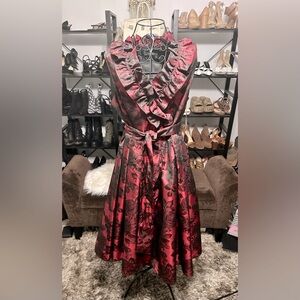 Black and Red A-Line Dress w/ Belt